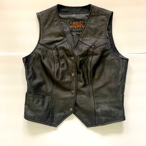 Street and Steel Athena Harley Davidson Leather Motorcycle Vest Size M